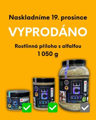 Vykoupili jste nám ji! 🤩 A my vám za to obrovsky děkujeme! Naše největší balení Rostlinné přílohy s alfalfou je dočasně...